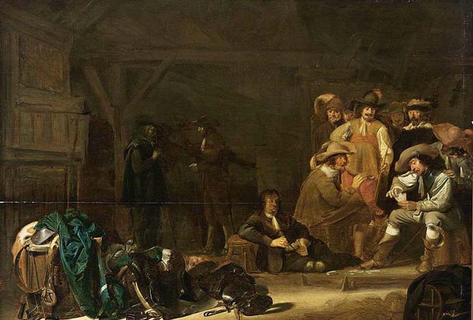 Soldiers in a Barn